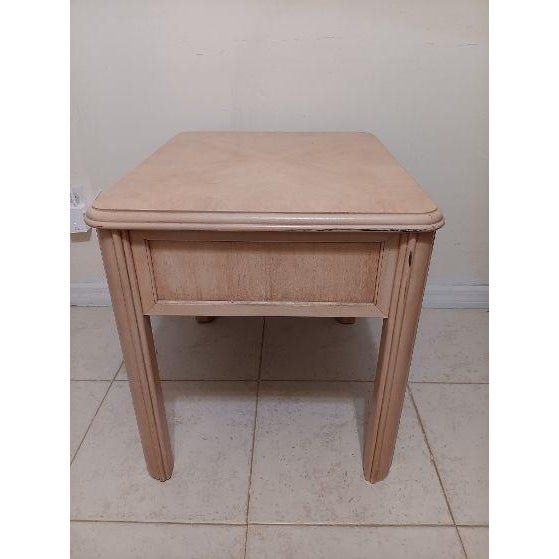 Wood 1980s Nightstand or End Table Washwood One Drawer Thomasville For Sale - Image 7 of 8