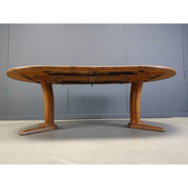 Vintage Extendable Pine Dining Table in the style of Rainer Daumiller, 1970s For Sale - Image 9 of 18