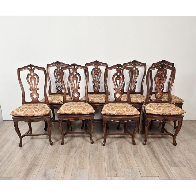 Set of Ten Italian Fruitwood Provincial Dining Chairs, Circa 1920 For Sale - Image 10 of 15