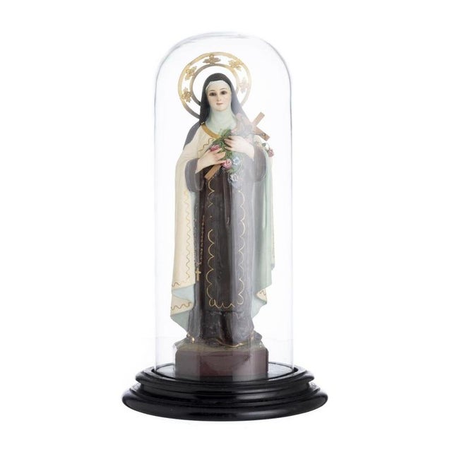 Religious Artist, Saint Teresa of the Child Jesus, 19th Century, Wood with Glass & Metal Details For Sale - Image 6 of 6