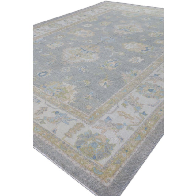 Oriental Hand Knotted Rug Turkish Oushak 10'6" x 13'8" For Sale - Image 4 of 7