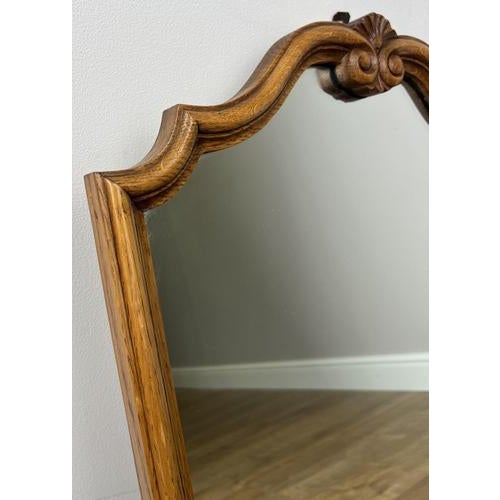 Vintage French Louis Style Oak Wall Mirror For Sale - Image 3 of 7
