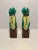 Pair of Vintage Chinese Hand Painted Glazed Pottery Foo Dogs Marked Aprox. dimensions: 8"H x 3.5"W x 2"D Very good...