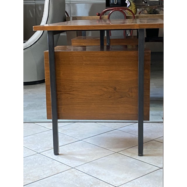Vintage Scandinavian-Style Executive Desk in Rosewood and Metal, 1960s For Sale - Image 6 of 18
