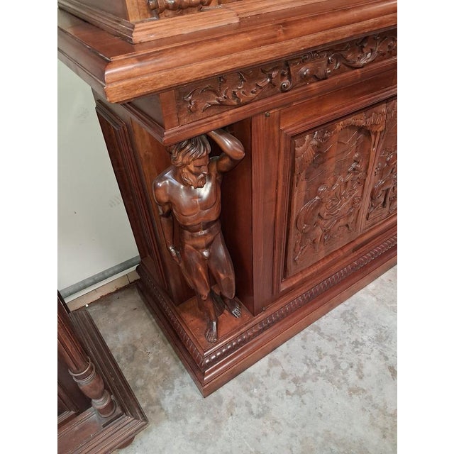 19th Century Renaissance Drop-Front Secretary Desk, 1890s For Sale - Image 4 of 9