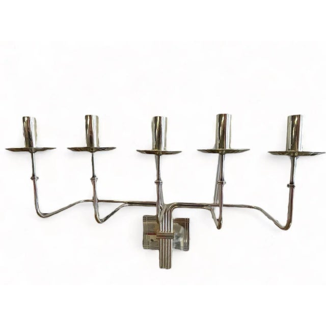 Tommi Parzinger Candle Sconces. Very cosmopolitan wall candelabras by high style Modernist furniture designer Tommi...