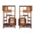 Asian Pair Asian Inspired Asymmetrical Light Brown Shelving Display Cabinet Divider For Sale - Image 3 of 13