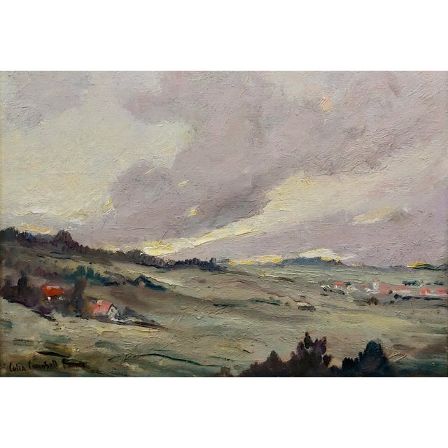 Colin Campbell Cooper -Red Roof Houses in a Countryside Landscape-Oil Painting For Sale - Image 4 of 9