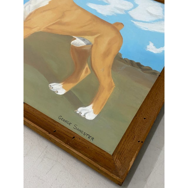 George Sangster "Boxer Portrait" Original Pastel Painting C.1940 For Sale In San Francisco - Image 6 of 9