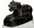 Jaguar Figures Resting on Heavy Lucite Bases probably early 20th century, each depicting a crouching and snarling jaguar,...