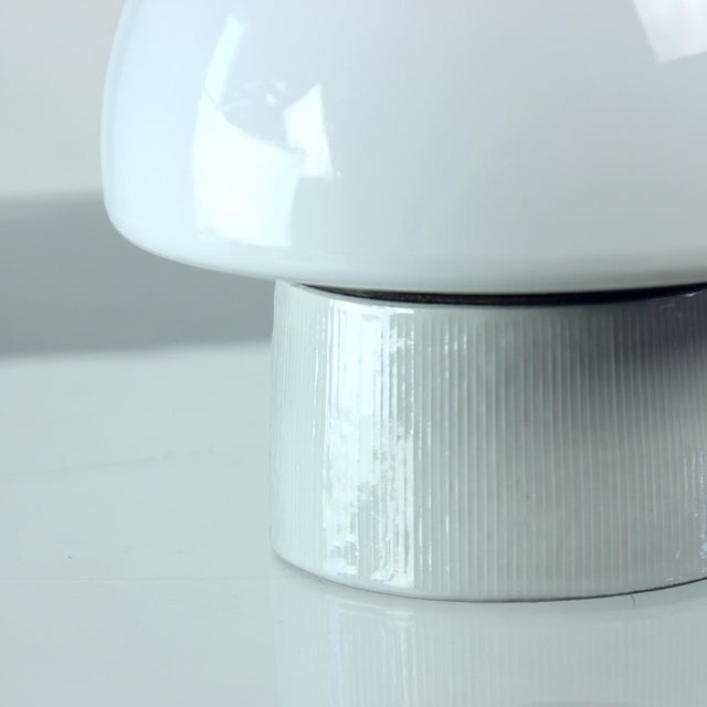 Mid-Century Modern Wall Lamp in Ceramic and White Opaline Glass from Elektrosvit, Czechoslovakia, 1960s For Sale - Image 4 of 9