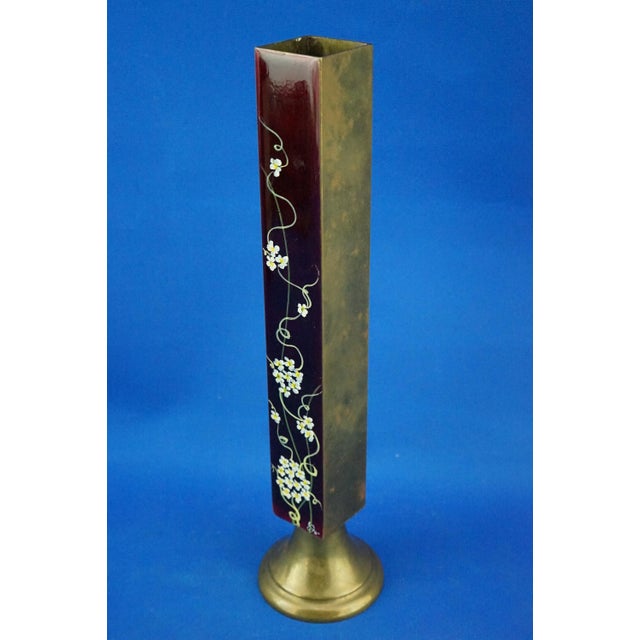 20th Century, Oriental Bronze Vase with Enamels and Floral Decorations Early 1900s - China or Japan, 1890s For Sale - Image 10 of 18