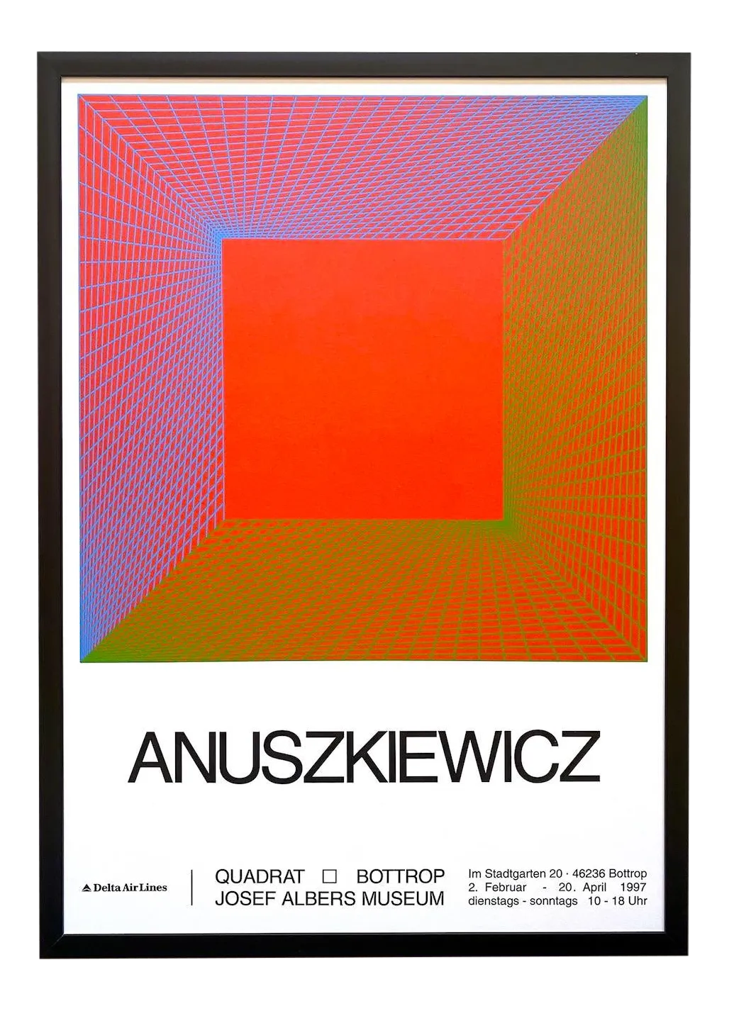 Richard Anuszkiewicz Vintage 1997 Silkscreen Print Framed Josef