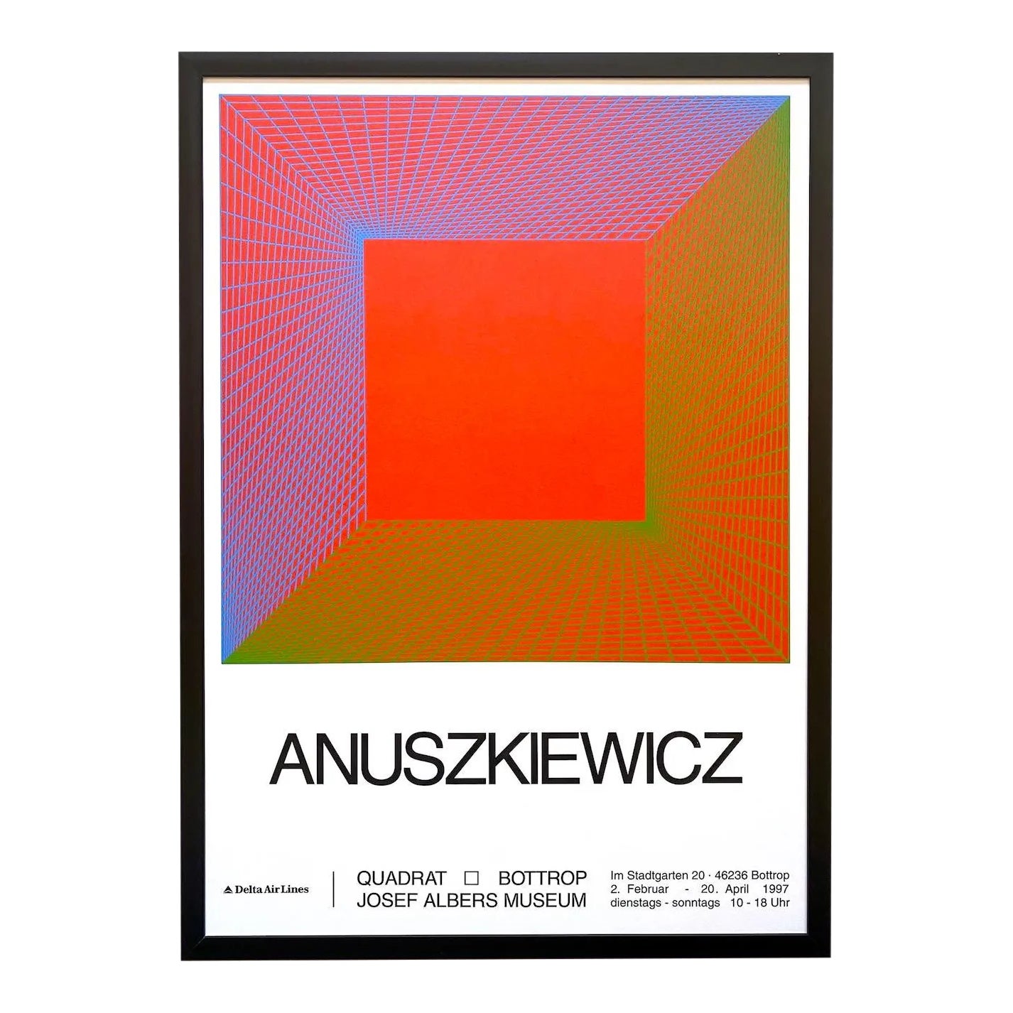 Richard Anuszkiewicz Vintage 1997 Silkscreen Print Framed Josef
