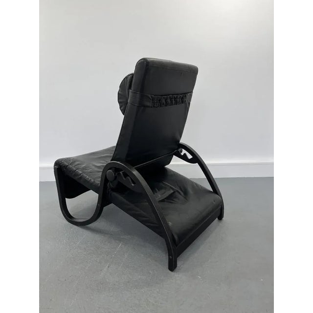 Sinus Lying Leather Black Chair from Westnofa, 1970s For Sale - Image 9 of 12