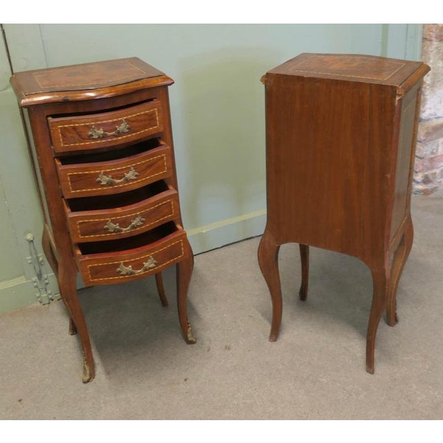 Tall French Ormolu 4-Drawer Side Lockers, 1930, Set of 2 For Sale - Image 3 of 8