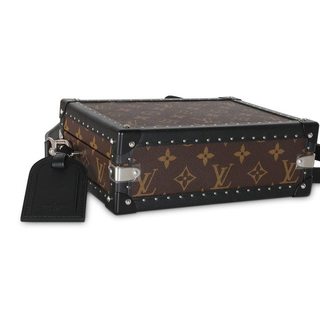 Textile Monogram Macassar Canvas Clutch Box For Sale - Image 7 of 9
