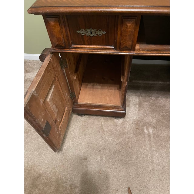 Antique Neoclassical Style Solid Wood Double-Pedestal Executive Desk For Sale - Image 9 of 17