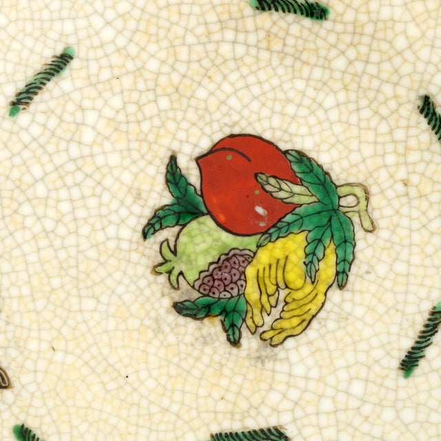 Beige Large Chinese Crackle Glaze Bowl Warrior Design Early 20th C For Sale - Image 8 of 10