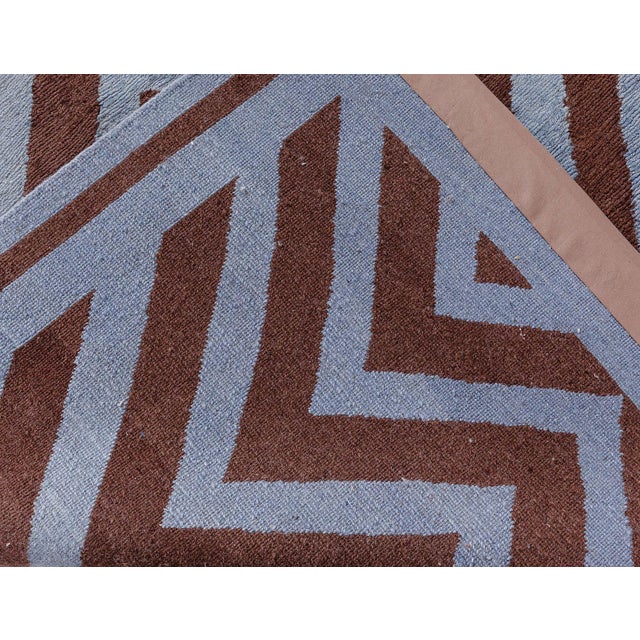 Brown Modern SN1 Zig-Zag Rug in Gray and Brown by Doris Leslie Blau For Sale - Image 8 of 8