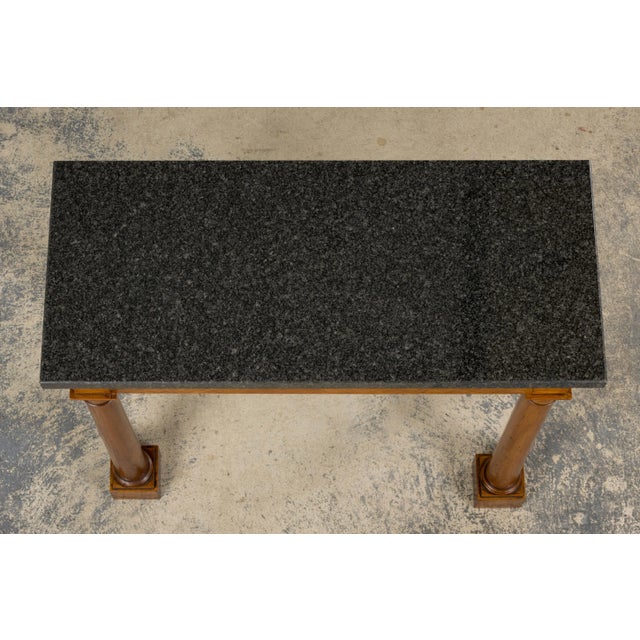 Early 19th Century French Empire Mahogany Console W/ Dark Gray Granite Top For Sale - Image 4 of 17
