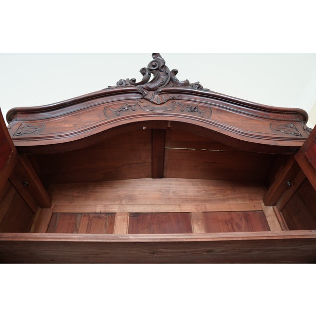 Antique Italian Rococo Revival Mirrored Armoire For Sale - Image 14 of 15