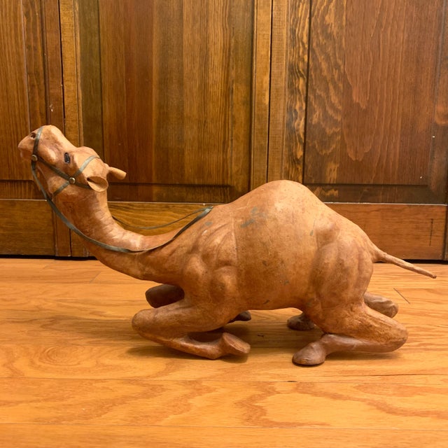 Dimitri Omersa Late 20th Century Leather Wrapped Camel Figurine For Sale - Image 4 of 13