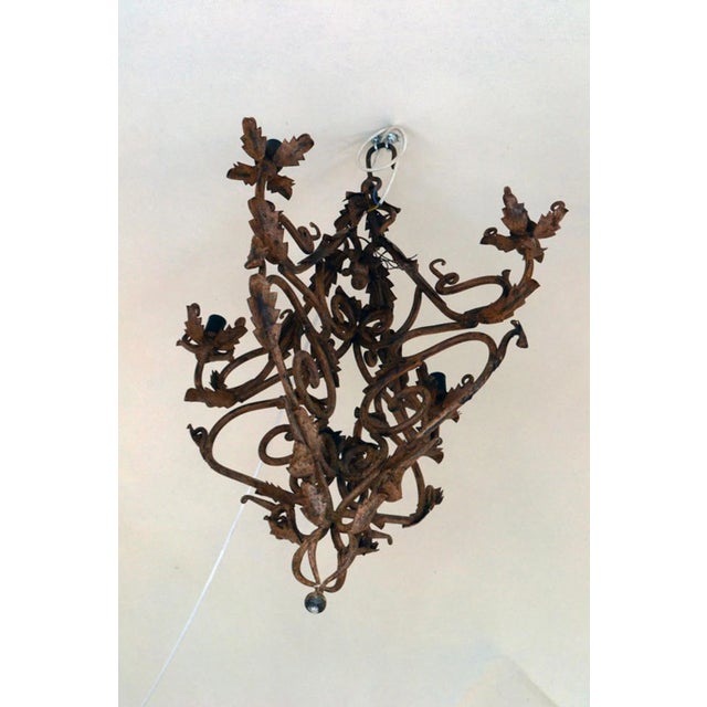 Hand-Made Wrought Iron Chandelier, 1800s For Sale - Image 3 of 9