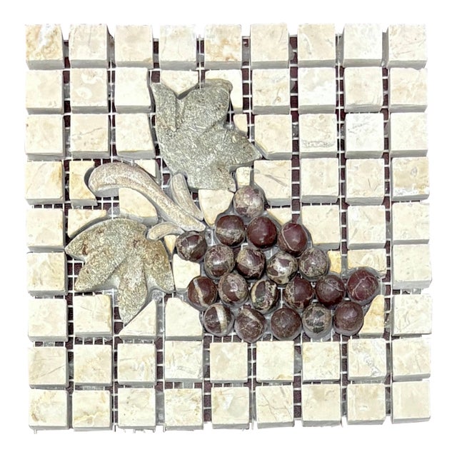 Bottinico Marble / Rosso Levanto Marble / Café Brissac Limestone Polished Grape Decorative Mosaic For Sale