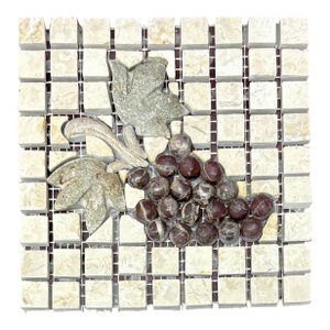 Bottinico Marble / Rosso Levanto Marble / Café Brissac Limestone Polished Grape Decorative Mosaic