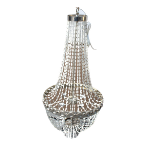 1990s Mid-Century Modern Chandelier, Frosted Beads