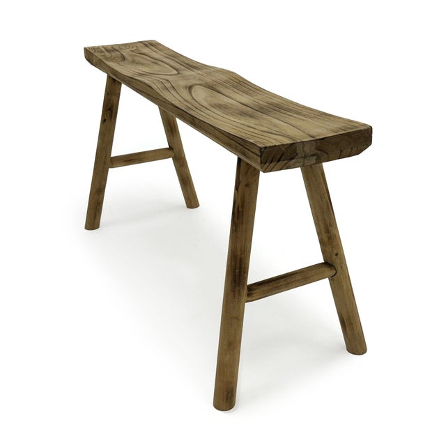 The Wooden Bench from Zentique is a minimalist rustic bench with a thick raw pine plank seat on straight legs. The...