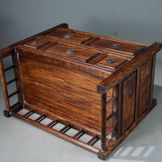 Mid 20th Century Vintage Chinese Huali Rosewood Tabletop Tea Cabinet With 5 Drawers For Sale - Image 5 of 9