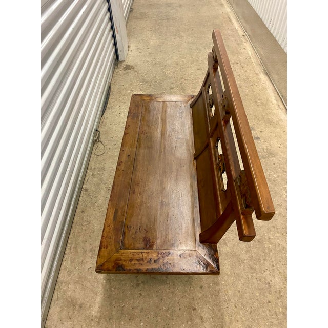 Oriental Vintage Hand Carved Bench . For Sale In Miami - Image 6 of 12
