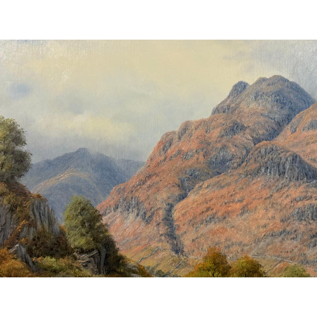 Sheep by River in Mountains of Lake District England - Original Oil on Canvas 1990 Circa For Sale - Image 6 of 18