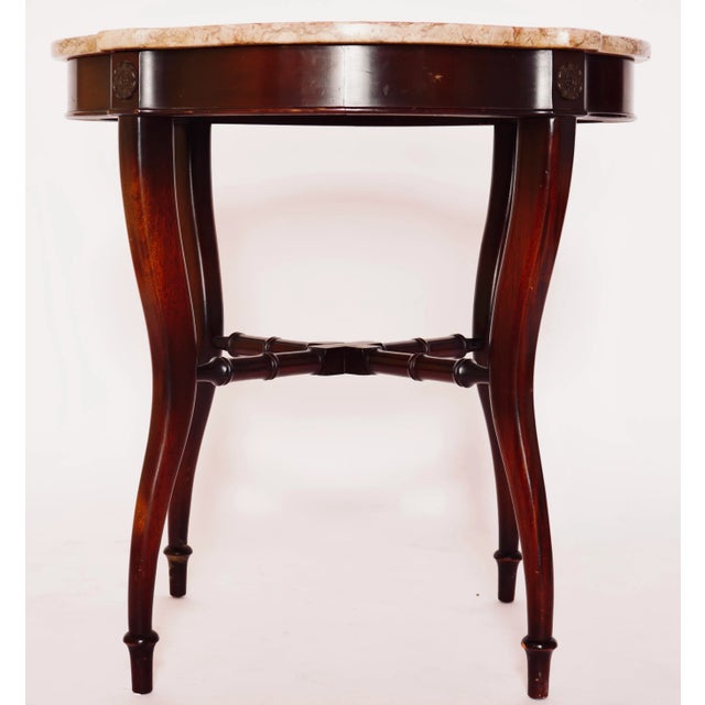 1940s Rococo Mahogany and Rouge Marble Centre Table For Sale - Image 4 of 13