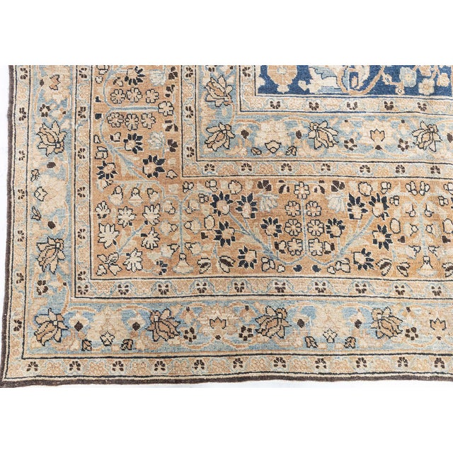 Antique Persian Khorassan Botanic Handmade Wool Rug For Sale In New York - Image 6 of 9
