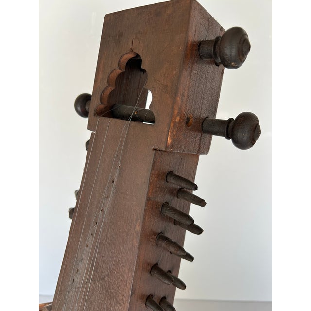 Vintage Decorative Sarangi Mounted on Lucite Base For Sale - Image 4 of 12