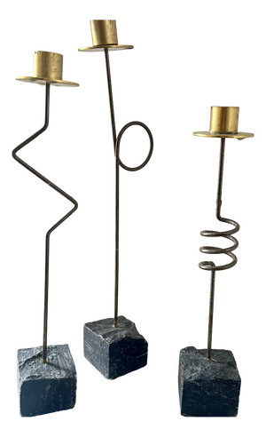 Vintage Postmodern Krasen Candlesticks by Ehlén Johansson for Ikea, 1980s, Set of 3