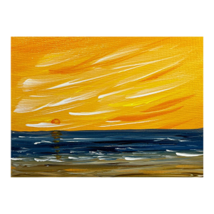"Sun Setting Over the Sea" Contemporary Original Seascape Painting by Deb Bossert