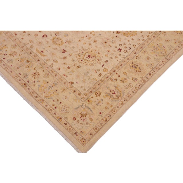 1990s Bohemien Ziegler Beige Gold Hand-Knotted Wool Rug - 9'0'' X 11'9'' For Sale - Image 5 of 8