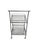 Classic and timeless chrome and glass bar cart. Two levels with each featuring a rail to keep items inside. Chrome casters...