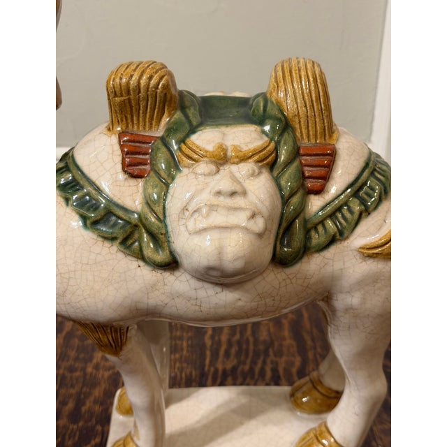 Ceramic Large Vintage Chinese Tang-Style Crackle Glaze Ceramic Camel Sculpture For Sale - Image 7 of 18