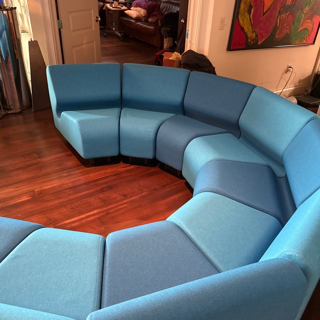Herman Miller Don Chadwick Modular 10 Piece Sculptural Blue Sectional Sofa For Sale - Image 10 of 12