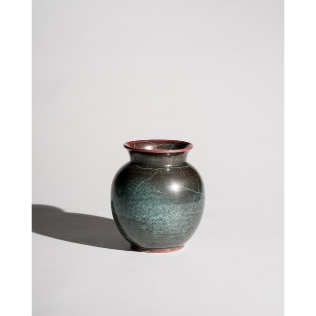 Art Deco Bauhaus Studio Stoneware Vases in Turquoise Reduction Glaze by Richard Uhlemeyer, Germany, 1940s, Set of 2 For Sale - Image 18 of 18