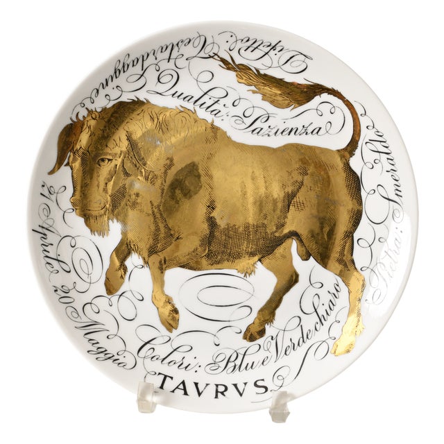 Zodiac Series Taurus Porcelain Plate from Piero Fornasetti, 1960s For Sale