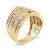 Contemporary 10K Yellow Gold Plated .925 Sterling Silver 1 1/2 Cttw Diamond Channel Band (Champagne Color, I2-I3 EVS1010 For Sale - Image 3 of 6