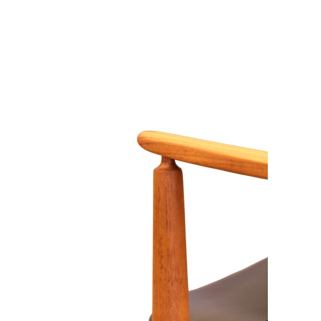 Wood Armchair in Teak and Leather by Arne Vodder for France & Son, 1950s For Sale - Image 7 of 16