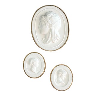 Antique Grand Tour Plaster Intaglios - Set of 3 (Group 1 of Others Listed) For Sale