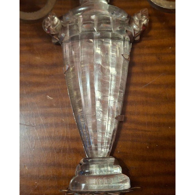 1920s French Regency Crystal Floral Wall Sconce Attributed to Maison Bagues For Sale - Image 13 of 18